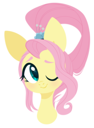 Size: 3000x4063 | Tagged: safe, artist:belka-sempai, fluttershy, pegasus, pony, g4, the last problem, alternate hairstyle, bust, cute, female, looking at you, mare, older, older fluttershy, one eye closed, portrait, shyabetes, simple background, smiling, solo, transparent background, wink