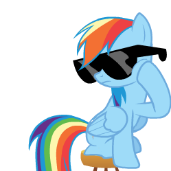 Size: 249x249 | Tagged: safe, artist:sasha-flyer, rainbow dash, pegasus, pony, g4, animated, animated png, apng for breezies, female, glasses, mare, simple background, solo, sunglasses, transparent background, vector