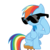 Size: 249x249 | Tagged: safe, artist:sasha-flyer, rainbow dash, pegasus, pony, g4, animated, animated png, apng for breezies, female, glasses, mare, simple background, solo, sunglasses, transparent background, vector