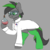 Size: 4651x4609 | Tagged: safe, artist:itsspoops, oc, oc only, oc:varah bubble, earth pony, pony, absurd resolution, alchemy, clothes, curious, earth pony oc, female, flask, florence flask, goggles, gray background, hoof hold, lab coat, mare, multicolored hair, patreon, patreon reward, potion, safety goggles, science, scientist, serious, serious face, simple background, sketch, socks, soda, solo