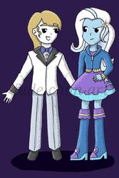 Size: 730x1095 | Tagged: safe, artist:fude-chan-art, prince blueblood, trixie, equestria girls, g4, equestria girls-ified, female, male, ship:bluetrix, shipping, straight