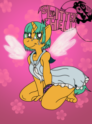 Size: 2765x3741 | Tagged: safe, artist:missmagnificence, snails, unicorn, anthro, g4, catherine, clothes, colored, female, full body, glitter shell, high res, quatherine, rin, solo, trans female, transgender