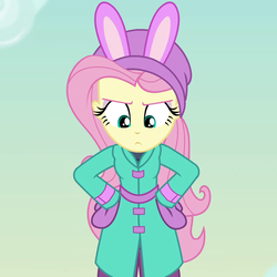 Size: 1080x1080 | Tagged: safe, screencap, fluttershy, blizzard or bust, equestria girls, equestria girls series, g4, my little pony equestria girls: holidays unwrapped, spoiler:eqg series (season 2), clothes, cropped, female, solo, winter outfit