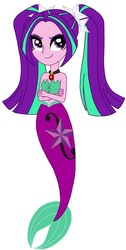 Size: 404x802 | Tagged: safe, artist:cruelladevil84, aria blaze, mermaid, equestria girls, g4, crossed arms, cutie mark on tail, female, fins, jewelry, looking at you, mermaid tail, mermaidized, midriff, necklace, pendant, pigtails, simple background, solo, species swap, tail, twintails, vector, white background