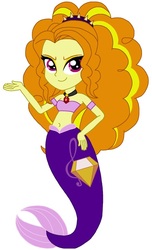 Size: 443x728 | Tagged: safe, artist:cruelladevil84, adagio dazzle, mermaid, equestria girls, g4, bandeau, belly button, cute, cutie mark on tail, female, fins, hand on hip, headband, jewelry, looking at you, mermaid tail, mermaidized, midriff, necklace, pendant, sexy, simple background, smiling, smirk, solo, species swap, tail, vector, white background