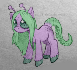 Size: 609x551 | Tagged: safe, artist:cuppa-ale, oc, oc only, alien, alien pony, monster pony, pony, traditional art, watermark