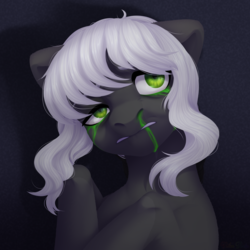 Size: 2500x2500 | Tagged: safe, artist:nika-rain, oc, oc only, earth pony, pony, bust, commission, crying, high res, male, portrait, simple background, solo