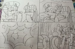 Size: 3943x2582 | Tagged: safe, artist:徐詩珮, fizzlepop berrytwist, glitter drops, spring rain, tempest shadow, twilight sparkle, alicorn, pony, unicorn, series:sprglitemplight diary, series:sprglitemplight life jacket days, series:springshadowdrops diary, series:springshadowdrops life jacket days, g4, abuse, angry, bisexual, broken horn, clothes, cute, equestria girls outfit, female, glitterbetes, high res, horn, lesbian, lifeguard, lifeguard spring rain, lifejacket, not again, polyamory, scarf, ship:glitterlight, ship:glittershadow, ship:sprglitemplight, ship:springdrops, ship:springlight, ship:springshadow, ship:springshadowdrops, ship:tempestlight, shipping, springbetes, swimsuit, tempestbetes, traditional art, twiabetes, twilight sparkle (alicorn)