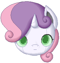 Size: 198x205 | Tagged: safe, artist:jdan-s, edit, sweetie belle, pony, robot, robot pony, unicorn, g4, animated, cropped, cute, diasweetes, discord (program), emoji, female, filly, foal, gif, green eyes, horn, looking at you, simple background, solo, sweetie bot, transparent background