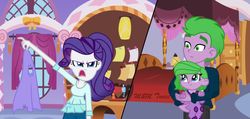 Size: 1280x608 | Tagged: safe, artist:mymtwiceofficial, rarity, spike, dracony, equestria girls, g4, female, human spike, male, offspring, parent:rarity, parent:spike, parents:sparity, ship:sparity, shipping, straight