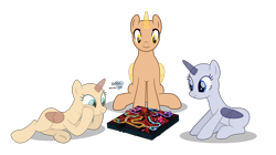 Size: 4672x2608 | Tagged: safe, artist:doraair, oc, oc only, alicorn, pony, alicorn oc, base, board game, horn, lying down, simple background, sitting, transparent background