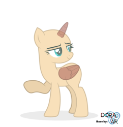 Size: 3000x3098 | Tagged: safe, artist:doraair, oc, oc only, alicorn, pony, alicorn oc, bald, base, female, high res, horn, lidded eyes, looking back, mare, raised hoof, simple background, solo, transparent background
