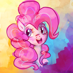 Size: 1008x1008 | Tagged: safe, artist:malloweater, pinkie pie, pony, g4, bust, cute, diapinkes, female, mare, open mouth, portrait, solo