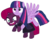 Size: 1248x983 | Tagged: safe, artist:徐詩珮, fizzlepop berrytwist, tempest shadow, twilight sparkle, alicorn, pony, unicorn, g4, base used, broken horn, clothes, cute, duo, female, flying, horn, lesbian, scarf, ship:tempestlight, shipping, simple background, tempestbetes, transparent background, twiabetes, twilight sparkle (alicorn)