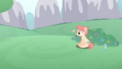 Size: 1280x720 | Tagged: safe, artist:estories, artist:mundschenk85, artist:php11, fluttershy, raspberry vinaigrette, earth pony, pegasus, pony, g4, female, mare, micro, story included, tiny, tiny ponies