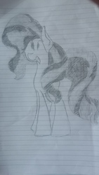 Size: 3264x1836 | Tagged: safe, artist:treble clefé, sunset shimmer, pony, unicorn, g4, cute, female, grayscale, lined paper, monochrome, pencil drawing, photo, solo, traditional art