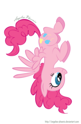Size: 1726x2638 | Tagged: safe, artist:angelea-phoenix, artist:lauren faust, pinkie pie, pegasus, pony, g4, colored, female, pegasus pinkie pie, race swap, simple background, solo, transparent background, upside down, vector, what could have been