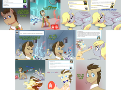 Size: 3006x2254 | Tagged: safe, artist:jitterbugjive, derpy hooves, doctor whooves, time turner, oc, oc:neosurgeon, pony, lovestruck derpy, g4, cube, doctor who, error, glitch, high res, key, sonic screwdriver, the doctor