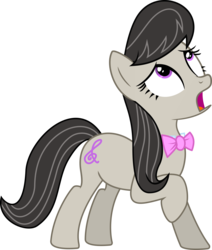 Size: 5080x6000 | Tagged: safe, artist:dusk2k, octavia melody, earth pony, pony, g4, slice of life (episode), absurd resolution, bowtie, female, mare, open mouth, raised hoof, simple background, solo, transparent background, vector