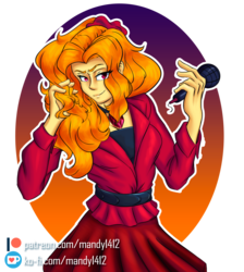 Size: 1495x1666 | Tagged: safe, artist:mandy1412, adagio dazzle, equestria girls, find the magic, g4, my little pony equestria girls: better together, clothes, female, heathers, microphone, solo