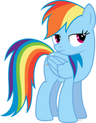 Size: 4494x5743 | Tagged: safe, artist:abadcookie, rainbow dash, pegasus, pony, g4, absurd resolution, female, frown, lidded eyes, mare, simple background, solo, transparent background, vector