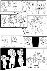 Size: 724x1103 | Tagged: safe, artist:candyclumsy, oc, oc:aerial agriculture, oc:candy clumsy, oc:earthing elements, oc:princess healing glory, oc:tommy the human, human, pegasus, pony, comic:sick days, bedroom, canterlot, canterlot castle, chair, child, clothes, comic, commissioner:bigonionbean, cute, dialogue, fusion, fusion:bow hothoof, fusion:cloudy quartz, fusion:fleur-de-lis, fusion:gentle breeze, fusion:igneous rock pie, fusion:lightning dust, fusion:night light, fusion:nurse redheart, fusion:posey shy, fusion:sassy saddles, fusion:twilight velvet, fusion:windy whistles, galloping, grandparent and grandchild moment, grandparents, hair bun, hallway, human oc, husband and wife, maid, nurse, nuzzling, parent:cloudy quartz, parent:posey shy, parent:twilight velvet, parent:windy whistles, puffy cheeks, random pony, riding, royal guard, sketch, sketch dump, spectacles, warning sign, whinny, writer:bigonionbean