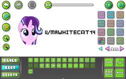 Size: 1680x1050 | Tagged: safe, starlight glimmer, alicorn, pony, g4, buttons, face, female, game, game screencap, geometry dash, level, level editor, mare, smiling, video game