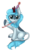 Size: 721x1108 | Tagged: safe, artist:xyvernartworks, oc, oc only, oc:frost flare, kirin, pony, 2020 community collab, derpibooru community collaboration, cloven hooves, female, hat, kirin oc, looking at you, party hat, party whistle, simple background, sitting, solo, transparent background, waving