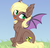 Size: 3772x3640 | Tagged: safe, artist:rioshi, artist:sparkling_light base, artist:starshade, oc, oc only, oc:midnight song, bat pony, pony, :p, bat pony oc, blushing, chest fluff, cute, cute little fangs, ear fluff, fangs, female, high res, looking at you, mare, sitting, slit pupils, solo, tongue out