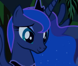 Size: 883x751 | Tagged: safe, screencap, princess luna, alicorn, pony, g4, luna eclipsed, season 2, animated, beautiful, blinking, cropped, cute, female, gif, lunabetes, mare, one eye closed, solo, spread wings, wings, wink