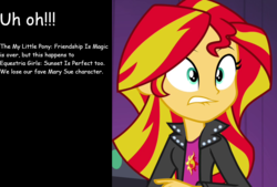 Size: 1056x714 | Tagged: safe, edit, edited screencap, screencap, sunset shimmer, equestria girls, g4, my little pony equestria girls: rainbow rocks, background pony strikes again, female, op is a duck, op is trying to start shit, op is trying too hard, solo