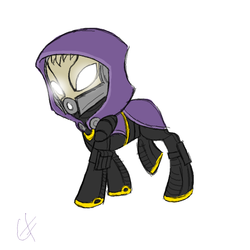 Size: 800x800 | Tagged: safe, artist:realbarenziah, alien, pony, quarian, armor, atg 2012, crossover, glowing eyes, helmet, mass effect, ponified, simple background, solo, spacesuit, white background