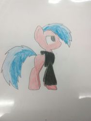 Size: 972x1296 | Tagged: safe, artist:flame starkly, oc, oc only, oc:flame pepper, pony, drawing, missing lower mane, solo, traditional art