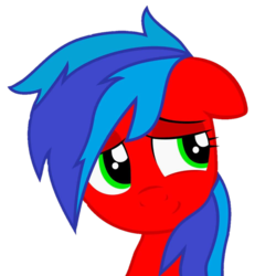 Size: 1000x1000 | Tagged: artist needed, safe, oc, oc only, oc:flame pepper, pony, female, gender swap potion, mare, simple background, solo, transparent background