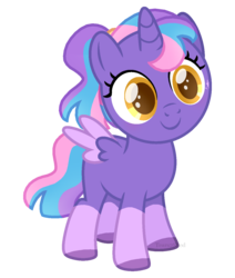 Size: 1100x1300 | Tagged: safe, artist:tears2shed, oc, oc only, oc:violet glow, alicorn, pony, alicorn oc, female, filly, ponytail, simple background, solo, transparent background