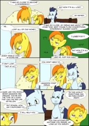 Size: 2480x3508 | Tagged: safe, artist:greeneyedmistress, soarin', spitfire, pegasus, pony, comic:prelude to creation, g4, crying, female, high res, male, mare, stallion