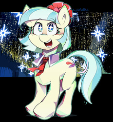 Size: 1600x1722 | Tagged: safe, artist:tyuubatu, coco pommel, earth pony, pony, g4, female, looking at each other, open mouth, solo, stars