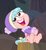 Size: 578x631 | Tagged: safe, screencap, cozy glow, pegasus, pony, frenemies (episode), g4, cozy glow is best facemaker, cozybetes, cropped, cute, faic, female, smeel, solo, tree stump