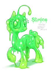 Size: 350x500 | Tagged: safe, artist:drjavi, oc, oc only, oc:slimine, goo, goo pony, monster pony, original species, pony, monster, ponified, slime