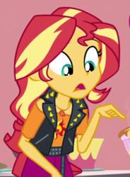 Size: 704x959 | Tagged: safe, screencap, sunset shimmer, equestria girls, equestria girls series, g4, holidays unwrapped, saving pinkie's pie, spoiler:eqg series (season 2), cropped, female, geode of empathy, magical geodes, solo