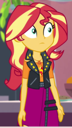 Size: 449x796 | Tagged: safe, screencap, sunset shimmer, equestria girls, equestria girls series, g4, holidays unwrapped, saving pinkie's pie, spoiler:eqg series (season 2), cropped, female, geode of empathy, magical geodes, solo