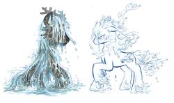 Size: 900x534 | Tagged: safe, artist:doodlelust, oc, oc:tide, kelpie, pony