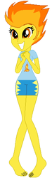 Size: 1302x4386 | Tagged: safe, artist:jawsandgumballfan24, spitfire, equestria girls, g4, barefoot, clothes, equestria girls-ified, feet, female, pigeon toed, shirt, shorts, solo, t-shirt