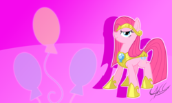 Size: 1000x600 | Tagged: safe, artist:equestria-prevails, artist:ponychaos13, edit, pinkie pie, earth pony, pony, g4, armor, element of laughter, vector, wallpaper, wallpaper edit