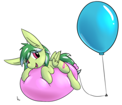 Size: 2385x2048 | Tagged: safe, artist:ponballoon, oc, oc:katydid, pegasus, pony, balloon, eye clipping through hair, female, mare, simple background, transparent background