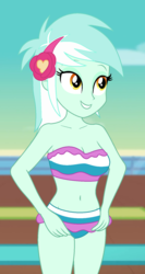 Size: 460x865 | Tagged: safe, edit, edited screencap, editor:ah96, screencap, lyra heartstrings, equestria girls, equestria girls specials, g4, my little pony equestria girls: spring breakdown, adorasexy, belly button, bikini, bikini babe, breast edit, breasts, busty lyra heartstrings, cleavage, clothes, cropped, cute, female, sexy, smiling, solo, swimsuit, thighs