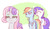 Size: 901x524 | Tagged: safe, artist:raridashdoodles, rainbow dash, rarity, sweetie belle, pegasus, pony, unicorn, g4, growing up is hard to do, my little pony: friendship is magic, digital art, distracted boyfriend meme, female, implied sweetiedash, lesbian, mare, meme, older, older sweetie belle, ship:raridash, shipping, shocked, smiling, trio, wide eyes