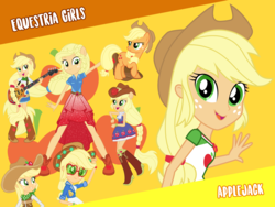 Size: 1440x1080 | Tagged: safe, artist:cloudy glow, artist:fureox, artist:ilaria122, artist:sigmastarlight, artist:sugar-loop, artist:whalepornoz, applejack, earth pony, pony, eqg summertime shorts, equestria girls, equestria girls series, five to nine, forgotten friendship, g4, my little pony equestria girls, rainbow rocks, sunset's backstage pass!, spoiler:eqg series (season 2), apple, applejack's hat, bass guitar, better than ever, boots, clothes, cowboy hat, cute, cutie mark, denim skirt, dress, female, food, freckles, geode of super strength, guitar, hat, honesty, jackabetes, looking at you, magical geodes, mare, miniskirt, musical instrument, open mouth, ponied up, shoes, skirt, stetson, super ponied up, vector, wallpaper