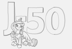 Size: 2933x2003 | Tagged: safe, artist:lummh, princess cadance, alicorn, pony, g4, female, high res, jewelry, looking at you, mare, monochrome, regalia, simple background, sitting, sketch, solo, white background