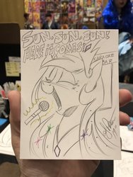 Size: 768x1024 | Tagged: safe, artist:andypriceart, idw, princess celestia, alicorn, pony, g4, spoiler:comic, black and white, female, grayscale, here comes the sun, karaoke, mare, monochrome, singing, solo, song reference, the beatles, traditional art